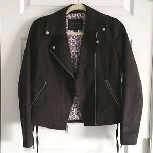 Andrew Marc Black Suede Moto Jacket